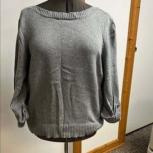 Karen Scott Heather Gray Women's Crew Neck Sweater